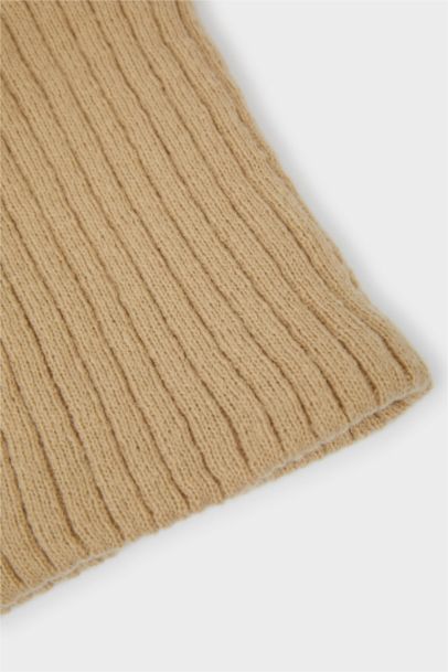 Girl Knitted Faux Wool Lined Neck Scarf