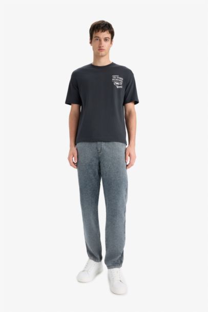 %100 Pamuk Ford Motor Company Boxy Fit Bisiklet Yaka Sırt Baskılı Kısa Kollu Tişört