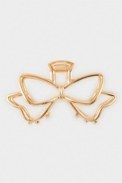 Woman Bow Gold Latch Clasp