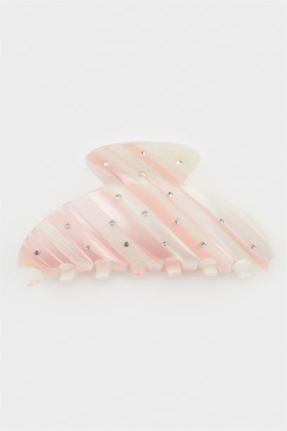 مشبك شعر ذهبي بتأثير صدفي نسائي