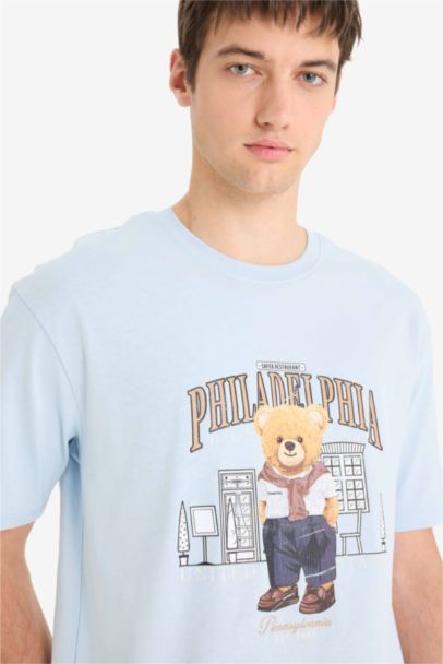 تيشيرت قطن نص ردن اوفر سايز بياخة مستديرة