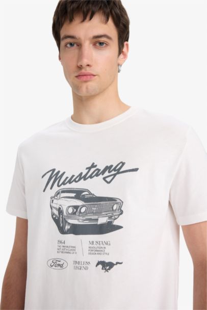 %100 Pamuk Ford Motor Company Regular Fit Bisiklet Yaka Kısa Kollu Tişört