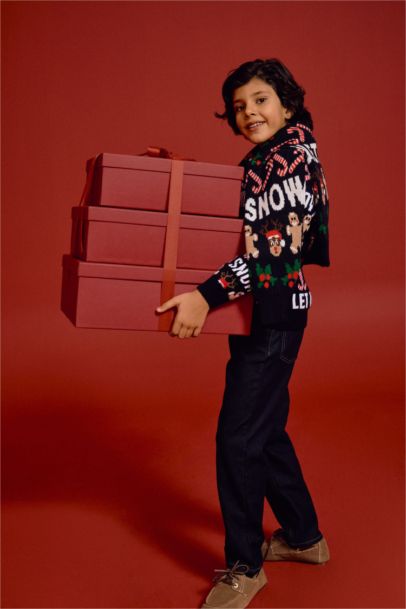 Straight Fit Denim Trousers