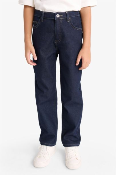 Straight Fit Denim Trousers