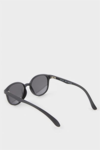 Yuvarlak Siyah Plastik Çerçeve Siyah Cam Polarize Güneş Gözlüğü Kız Çocuk