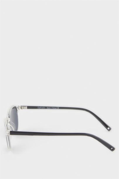 Yuvarlak Şeffaf Plastik Çerçeve Siyah Cam Polarize Güneş Gözlüğü Kız Çocuk