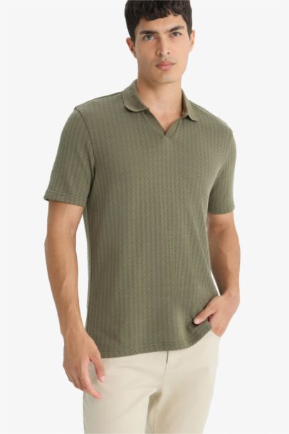 Knitwear Look Polo T-Shirt