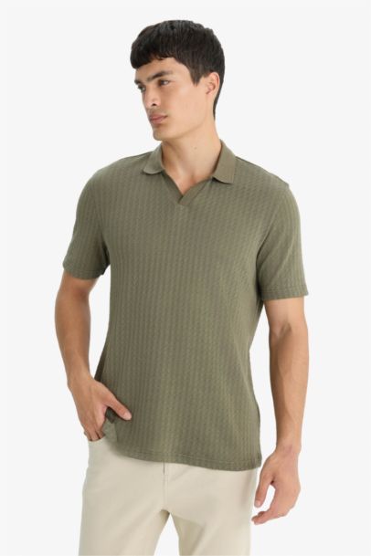 Knitwear Look Polo T-Shirt