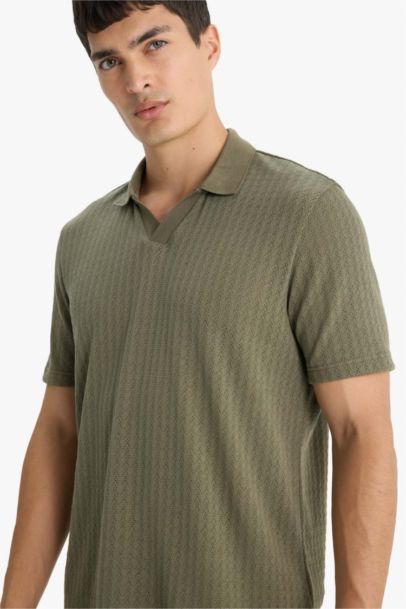 Knitwear Look Polo T-Shirt