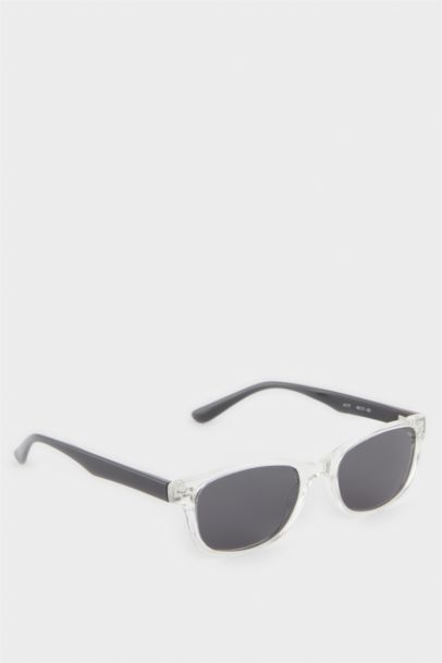 Yuvarlak Şeffaf Plastik Çerçeve Siyah Cam Polarize Güneş Gözlüğü Kız Çocuk