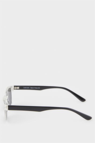 Yuvarlak Şeffaf Plastik Çerçeve Siyah Cam Polarize Güneş Gözlüğü Kız Çocuk