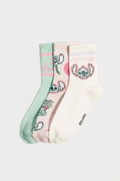 Girl Disney Lilo & Stitch 3 Piece Cotton Long Sockss