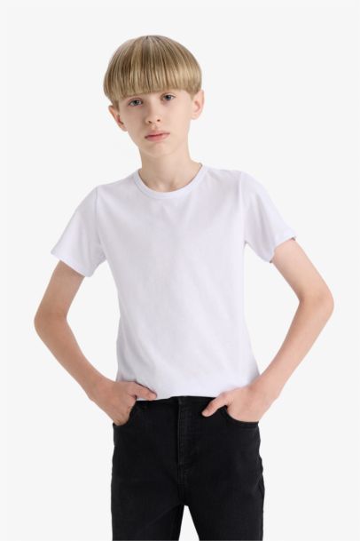 Boy Regular Fit Crew Neck Basic Blouse