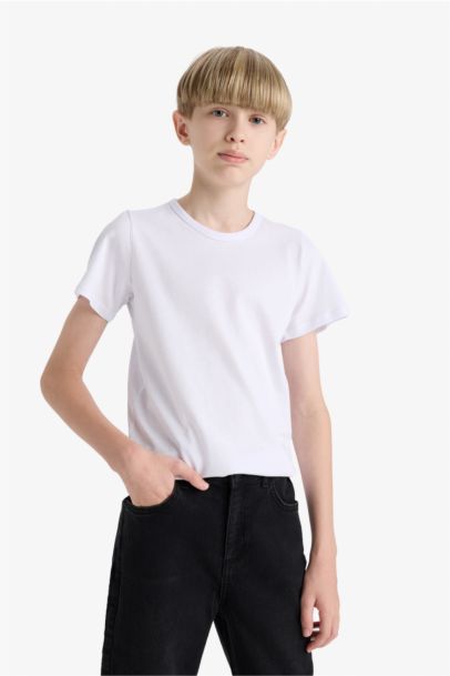 Boy Regular Fit Crew Neck Basic Blouse
