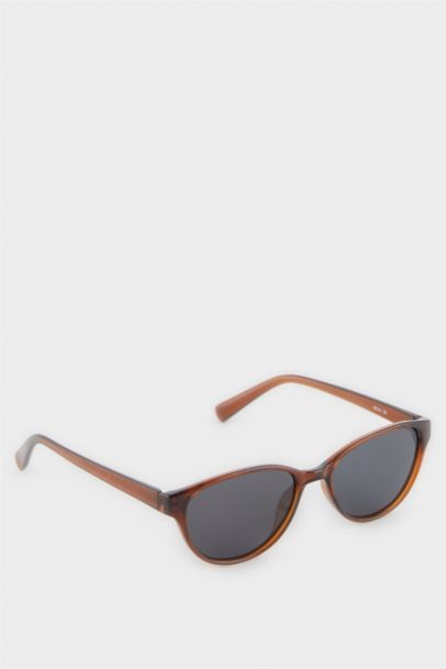 Yuvarlak Kahve Plastik Çerçeve Siyah Cam Polarize Güneş Gözlüğü Kız Çocuk