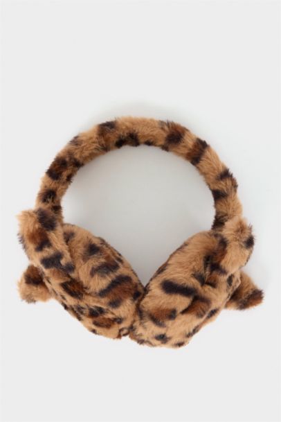 Girl Plush Leopard Print Earmuffs