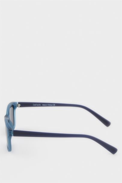 Yuvarlak Lacivert Plastik Çerçeve Siyah Cam Polarize Güneş Gözlüğü Erkek Çocuk