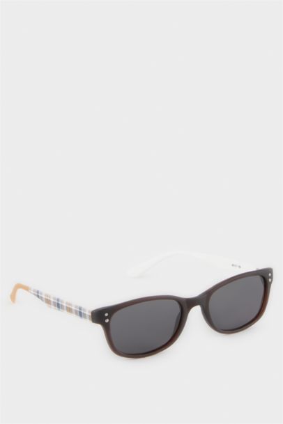 Yuvarlak Renkli Plastik Çerçeve Siyah Cam Polarize Güneş Gözlüğü Erkek Çocuk