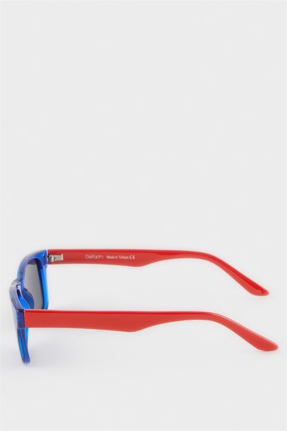 Yuvarlak Renkli Plastik Çerçeve Siyah Cam Polarize Güneş Gözlüğü Erkek Çocuk