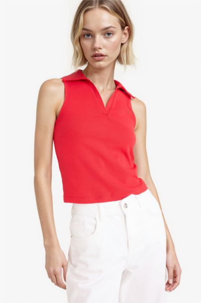 Slim Fit Ribbed Polo Shirt