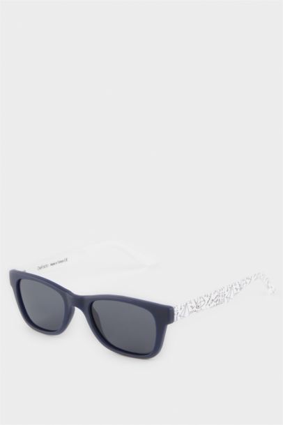 Yuvarlak Renkli Plastik Çerçeve Siyah Cam Polarize Güneş Gözlüğü Erkek Çocuk