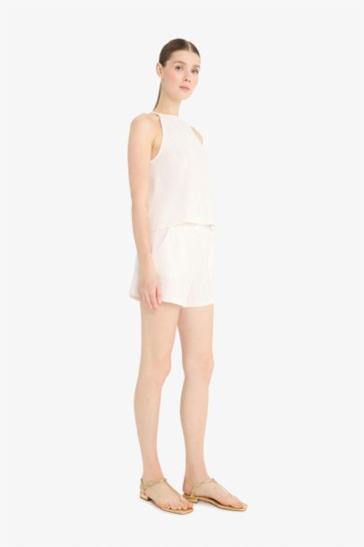 Regular Fit Crepe Shorts