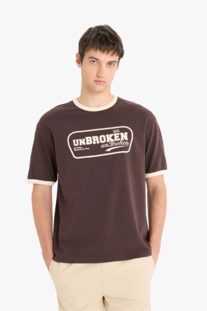 تيشيرت قطن نص ردن اوفر سايز بياخة مستديرة