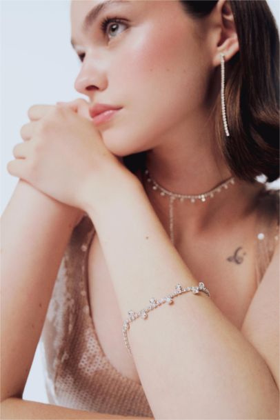 DCEY x DeFacto Kadın Taşlı Kolye Küpe Bileklik Seti