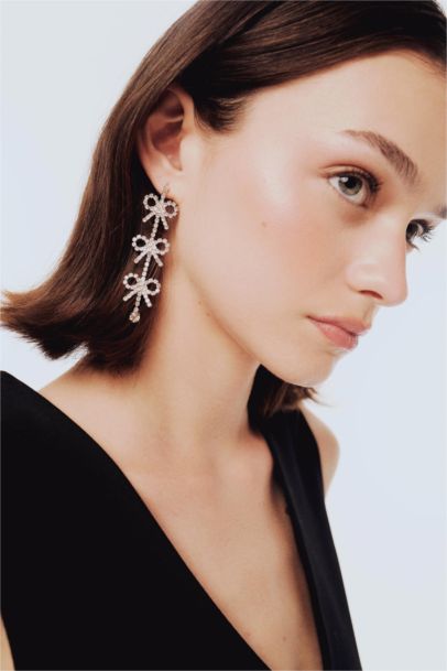Woman 3 Piece Rhinestone Earrings