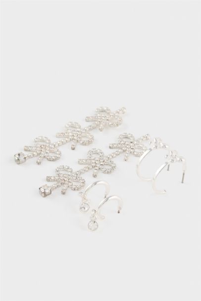 Woman 3 Piece Rhinestone Earrings