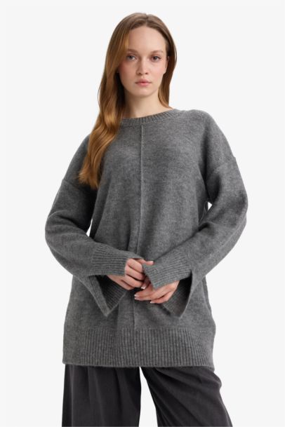 Loose Fit Knitwear Crew Neck Tunic