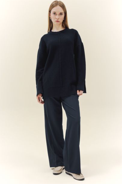 Loose Fit Knitwear Crew Neck Tunic