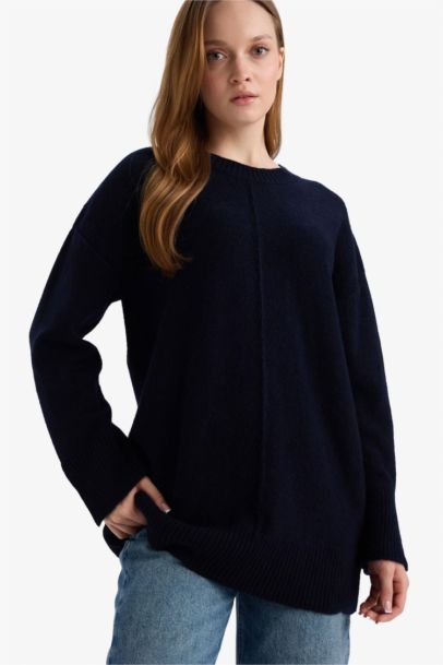 Loose Fit Knitwear Crew Neck Tunic