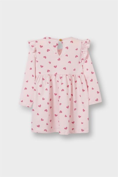 Robe à manches longues imprimée cœurs pour bébé fille