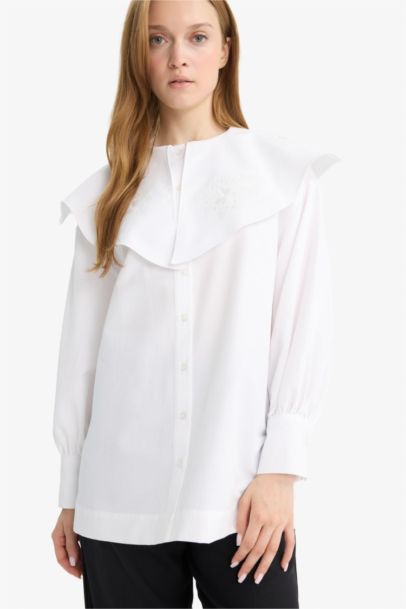 Relax Fit Poplin Long Sleeve Tunic