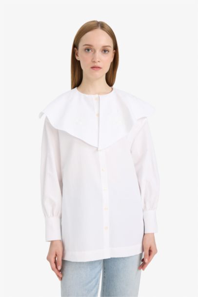 Relax Fit Poplin Long Sleeve Tunic