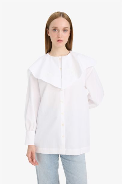 Relax Fit Poplin Long Sleeve Tunic