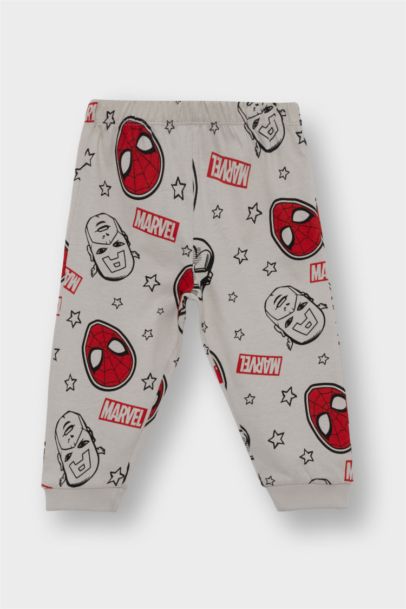 سيت بجامة أولادي قطن ممشط ردن طويل و بنطرون مرخص من مارفيل - قطعتين