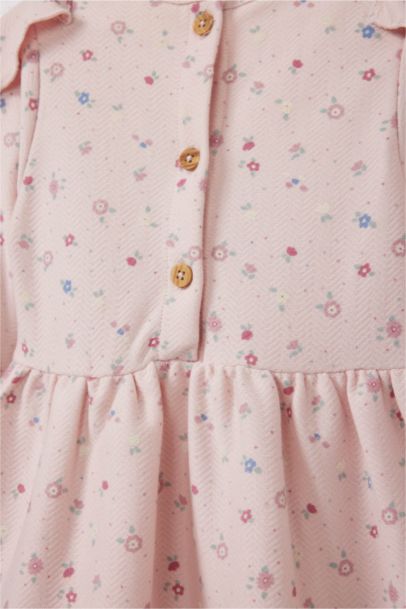 Çiçekli Uzun Kollu Elbise Kız Bebek