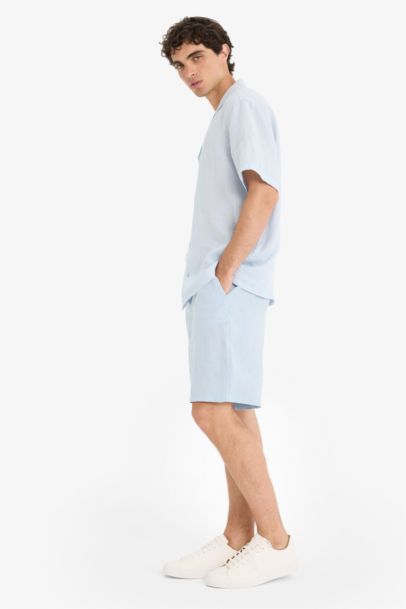 Linen Relax Fit Bermuda Shorts