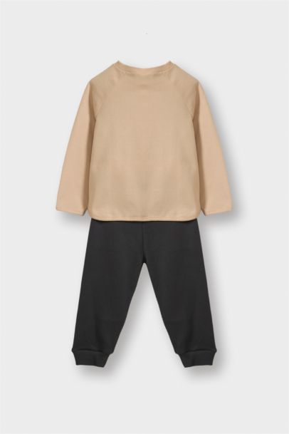 سيت بيبي ولادي سويت شيرت وبنطلون بجامة بطبعة اسد - قطعتين
