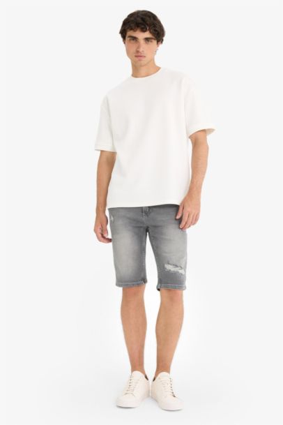 شورت برمودا جينز سليم فيت