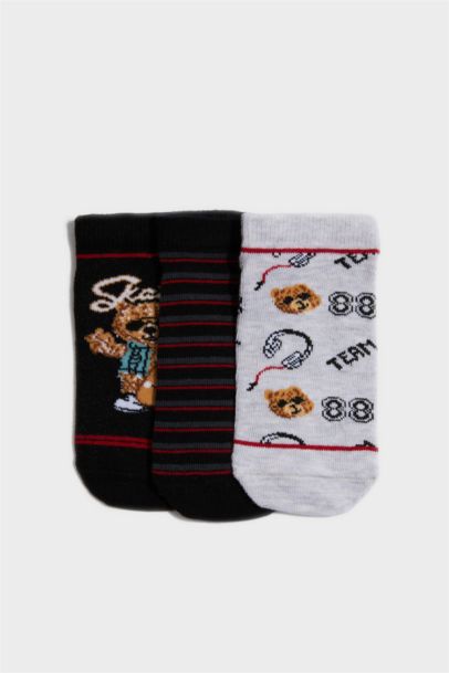Boy Printed 3 piece Cotton Short Sockss