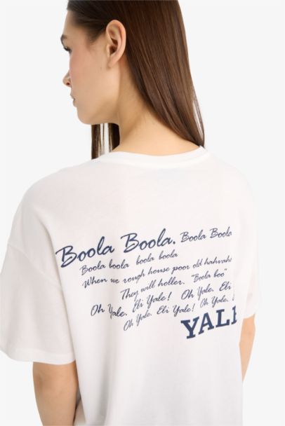 Yale University Oversize Fit Printed T-Shirt