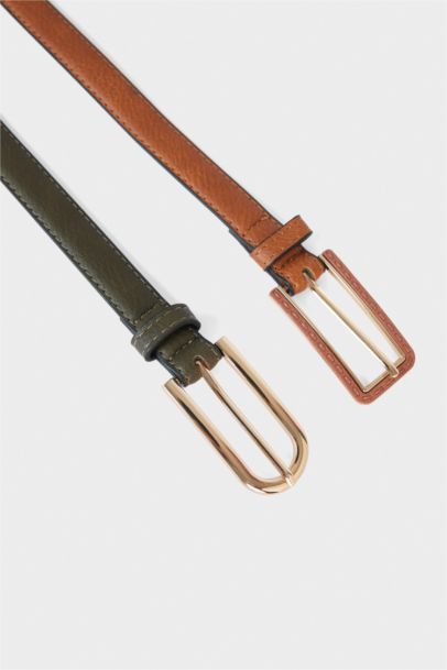 حزام جلد صناعي من قطعتين