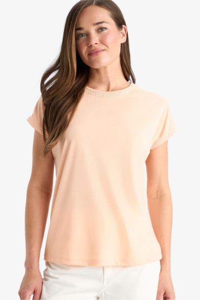 Crew Neck Basic Plain Short Sleeve T-Shirt