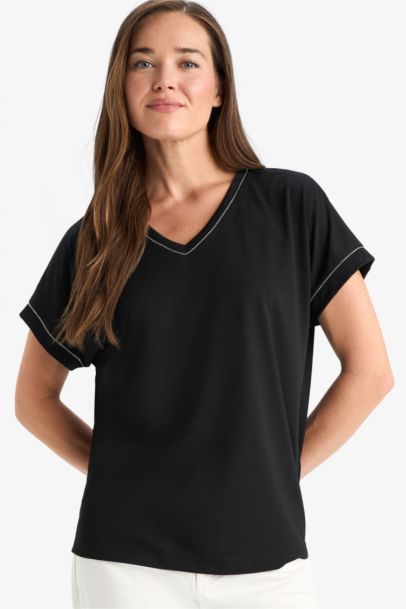V Neck Basic Short Sleeve T-Shirt