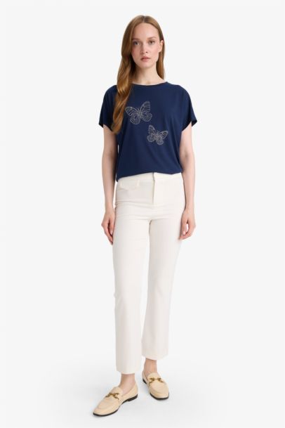 Regular Fit Crew Neck Printed Short Sleeve T-Shirt