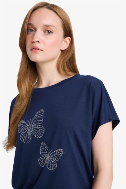 Regular Fit Crew Neck Printed Short Sleeve T-Shirt