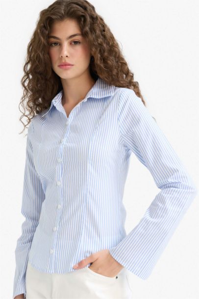 Fitted Poplin Long Sleeve Shirt